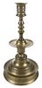 English Tudor "Chalice and Paten" Brass Candlestick
