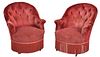 Tufted Velvet Upholstered Club Chairs