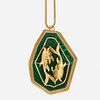 Gold and malachite Pisces necklace