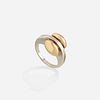 Pierre Cardin, Gold and sterling silver ring