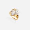 William Ruser, Baroque cultured pearl and diamond ring