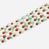 Tiffany & Co., Jadeite and coral bead long sautoir necklace