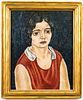Ben Shahn "Portrait of Anna Linden" Oil on Board