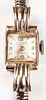 Retro 14K Rose Gold Square Dial Lady's Dress Watch