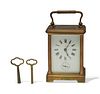 Antique Brass Carriage Clock with Alarm