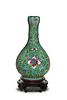 Chinese Turquoise Famille Rose Vase, 18-19th Century