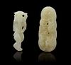 Two Celadon Jade Toggles Length of longer 2 1/2 inches.