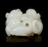 * A Carved Jade Toggle Length 1 3/4 inches.