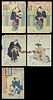 5 Japanese Woodblock Prints, Utagawa Kuniyasu
