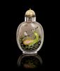 * An Inside Painted Glass Snuff Bottle Height 4 inches.