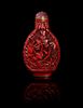 A Cinnabar Lacquer Snuff Bottle Height 3 inches.