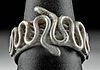 Unique Roman Silver Ring w/ Snakes