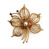 GIA 14K Gold sapphire and pearl convertible pendant brooch Circa 1940