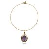 GIA 14K and 10K gold amethyst cameo necklace