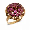 GIA Gold and Ruby Harem dome Ring