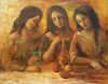 CAMBIER, Guy. Oil on Canvas. Three Woman at a