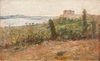 Filippo Mola (Civitavecchia 1849-Brescia 1918)  - Bracciano, view of the lake with the Orsini-Odescalchi castle