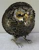 Vintage Mixed Metal Owl Sculpture.