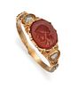 A LATE 18TH/EARLY 19TH CENTURY INTAGLIO RING, the oval inta