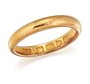 AN EARLY 20TH CENTURY 22 CARAT GOLD WEDDING BAND, the 3.4mm