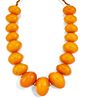 A LARGE COMPOSITE AMBER BEAD NECKLACE OR PRAYER BEADS, comp