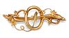 A 9 CARAT GOLD BAR BROOCH, the brooch set with curled stems