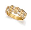 A CARTIER 18 CARAT GOLD AND DIAMOND RING, the half hoop rin