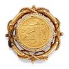 AN ENGLISH EAST INDIA COMPANY MEDALLION BROOCH, the round m