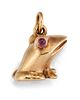 A 9 CARAT GOLD FROG PENDANT, the stylised frog with lightly