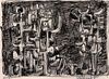 John Ulbricht, Abstract Group of Figures Ink Drawing, 1946