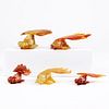 Grp: 5 Chinese Carnelian Carved Goldfish