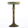 Large Chinese Han Dynasty Bronze Lamp w/ Base