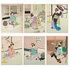 Grp: 6 Sadanobu Hasegawa "Maiko" Series Japanese Woodblock Prints