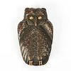 19th c. Copper Figural Owl Match Safe
