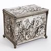 19th c. Renaissance Revival Continental Likely German Sterling Silver Casket