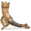 Antique Gilt Bronze Viking Horn