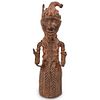 Antique African Benin Bronze Standing Sculpture