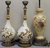 3 Royal Worcester Porcelain Lamps .