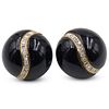 Deco Onyx Diamonds & 14kt Gold Earrings