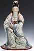 A LARGE CHINESE PORCELAIN FIGURE OF THE GODDESS QUANYIN