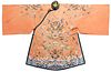 AN ELABORATE ANTIQUE EMBROIDERED SILK CHINESE ROBE