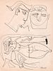 John Ulbricht, Figure & Heads, Ink on paper, 1940,s