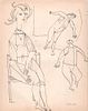 John Ulbricht, Figures, Ink on Paper, 1940's