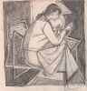 John Ulbricht, Seated Woman, Graphite/Paper, 1940's