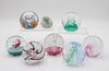 Eight Caithness Art Glass Paperweights 