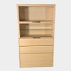 Light Wood & Glass Storage Cabinet