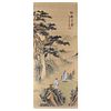 Large Antique Chinese Watercolor Scroll Painting