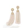 Mish Makena Tassel Earrings, 18k Gold, Diamond Pavé and Cultured Pearl