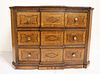 Antique Continental Walnut Inlaid Desk Top Cabinet