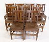 9 J. M. Young Mission Oak Chairs.